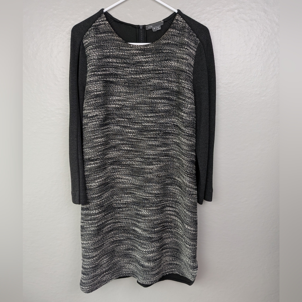 Vince Wool Blend Long Sleeve Dress M